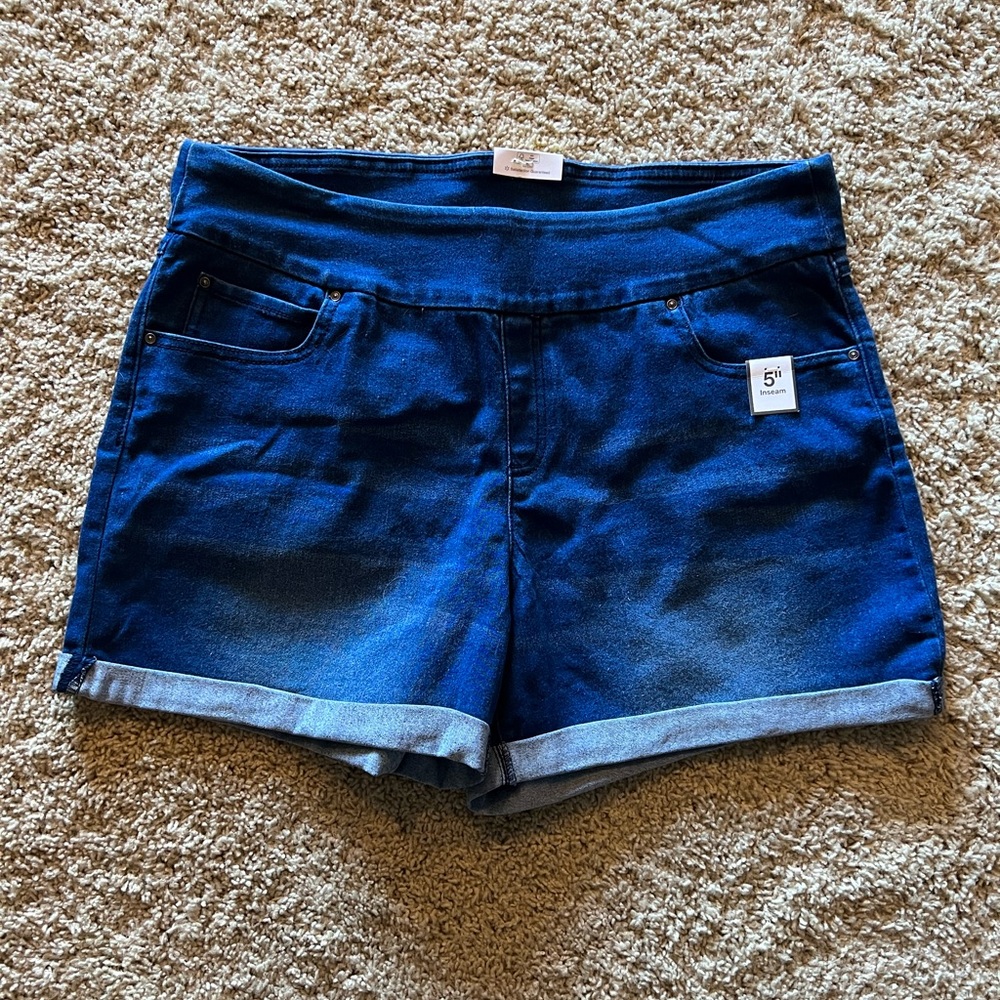 Time and Tru pull on denim shorts. Size 12/14. New with tags.